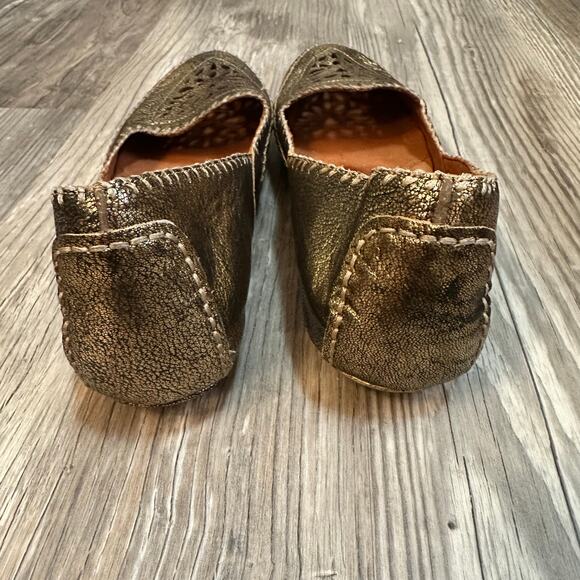 Gentle Souls Kenneth Cole Women's Size 10M Lucki Sole‎ Ballet Flat Gold Leather - Picture 6 of 7